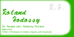 roland hodossy business card